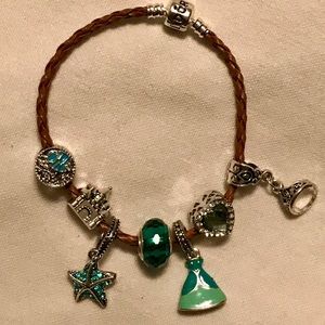 Disney Ariel dress European charm bracelet